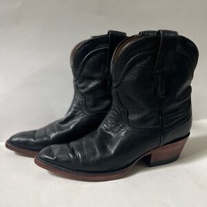 Tecovas “Penny” Genuine Leather Black Ankle Boot Cowgirl Western Paige